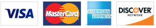 We accept Visa, MasterCard, Discover, American Express.